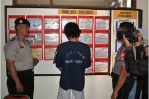 Preman kampung yang suka memeras pedagang ayam degelandang ke Mapolres Kuningan.